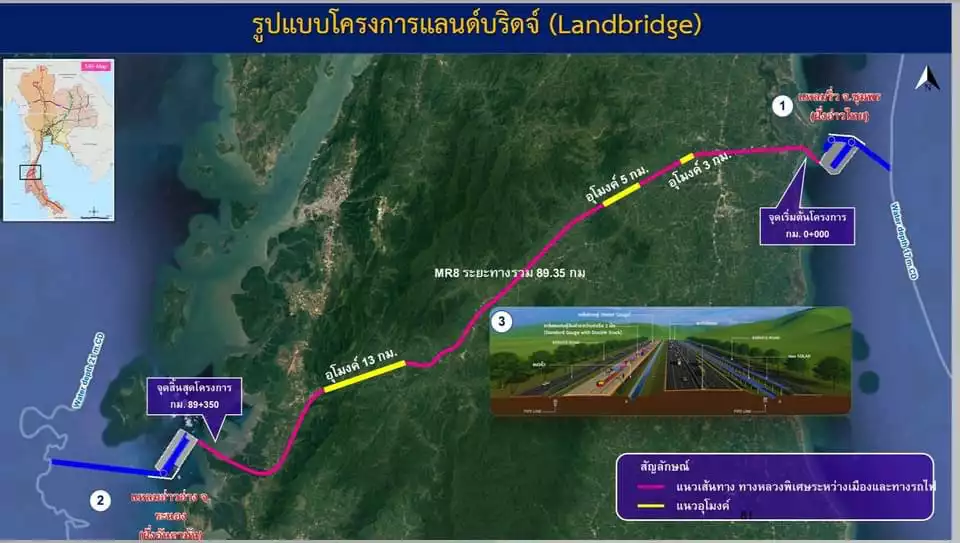 เเลนด์บริดจ์ (LandBridge) เป็นโครงการก่อสร้างท่าเรือนํ้าลึก 2 ฝั่งทะเล คือ ท่าเรือน้ำลึกฝั่งอ่าวไทย ในจังหวัดชุมพร เเละ ท่าเรือนํ้าลึกฝั่งอันดามัน จังหวัดระนอง